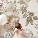 Mr. Rabbit among the rose flowers - Beige Serenity Collection