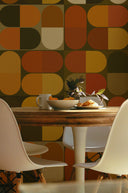 Brown Mid Century Modern Wallpaper M303