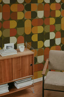 Brown Mid Century Modern Wallpaper M303