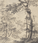 Monochrome woodland mural, Sepia pastoral mural M42